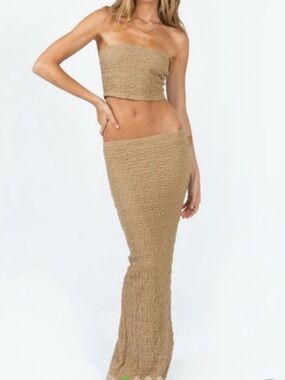 PRINCESS POLLY Maxi Tube Skirt set in Tan